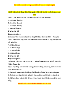 Trắc nghiệm Bài 8: Một số nội dung điều lệnh quản lí bộ đội và điều lệnh công an nhân dân