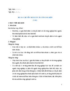 Giáo án Bài 16 Địa lí 12 Chân trời sáng tạo (2024): Chuyển dịch cơ cấu công nghiệp