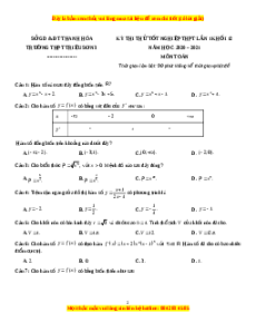 Đề thi thử Toán trường Triệu Sơn 3 năm 2021