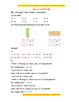 Giải Sgk Toán lớp 3 Bài 13: Luyện tập (Cánh diều)