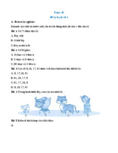 Bài tập cuối tuần Toán lớp 1 Tuần 35 Cánh diều (có lời giải)