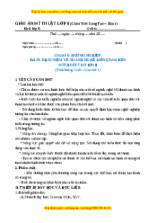 Giáo án Bài 15 Mĩ thuật 8 Chân trời sáng tạo (Bản 1): Khái quát về ngành nghề Mĩ thuật tạo hình