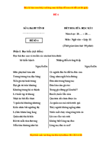 Đề thi giữa kì 1 Ngữ văn 11 Cánh diều ( đề 6)