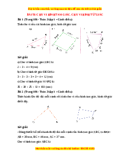 Giải Sgk Toán lớp 3 Bài 50: Chu vi hình tam giác. Chu vi hình tứ giác (Cánh diều)