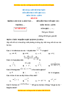 Đề thi cuối kì 2 Toán 8 Kết nối tri thức (Đề 5)