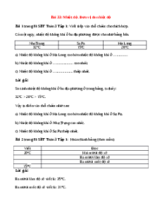 VBT Toán lớp 3 Bài 33 (Kết nối tri thức): Nhiệt độ. Đơn vị đo nhiệt độ