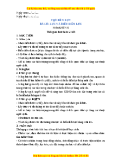 Giáo án Lực và biểu diễn lực KHTN 6 Chân trời sáng tạo
