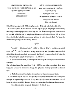 Đề thi HSG Hóa học 10 Trường THPT Chuyên Sơn La