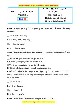 Đề thi cuối kì 1 Vật lí 11 Kết nối tri thức - Đề 3