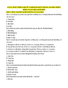 Trắc nghiệm Bài 33: Phát triển kinh tế và đảm bảo quốc phòng an ninh ở Biển Đông và các đảo, quần đảo Địa lí 12 Đúng-Sai, Trả lời ngắn sách mới 2025