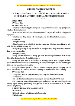 Giáo án Bài 3 Lịch sử 10 Cánh diều (2024): Sử học với công tác bảo tồn và phát huy giá trị di sản văn hóa, di sản thiên nhiên và phát triển du lịch