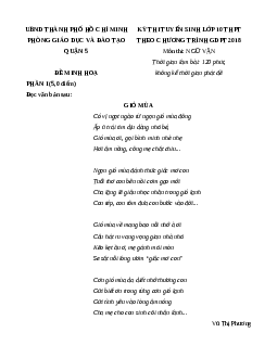 Đề minh họa thi vào lớp 10 Ngữ văn 2025 - Phòng GD Quận 5