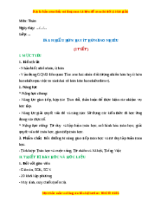 Giáo án Nhiều hơn hay ít hơn Toán 2 Chân trời sáng tạo