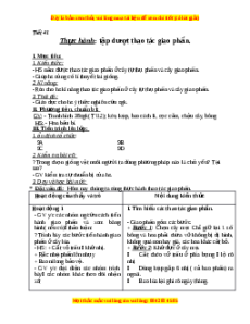 Giáo án Thực hành: Tập dượt thao tác giao phấn Sinh học 9