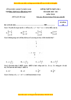 Đề thi thử Toán trường Nguyễn Đăng Đạo năm 2021