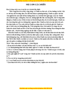 Phiếu bài tập Tuần 2 Mẹ con cá chuối Ngữ văn 6