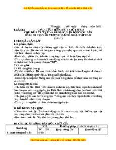 Giáo án Bài 2: Di chuyển vượt chướng ngại vật cao Gdtc 3 Cánh diều