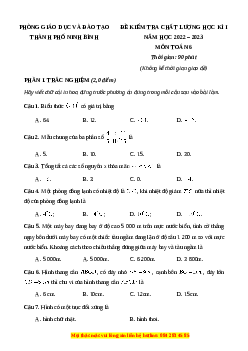 Đề thi cuối kì 1 Toán 6 Cánh diều Phòng GD&ĐT Thành phố Ninh Bình