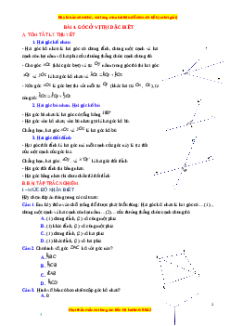 Chuyên đề Góc ở vị trí đặc biệt Toán 7 Cánh diều