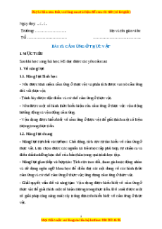 Giáo án Cảm ứng ở thực vật Sinh học 11 Kết nối tri thức