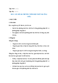 Giáo án Bài 2 Toán 9 Kết nối tri thức (năng lực số)