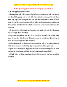 Lý thuyết KTPL 10 Kết nối tri thức Bài 12: Hệ thống pháp luật và văn bản pháp luật Việt Nam