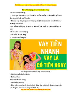 Lý thuyết Kinh tế pháp luật 10 Chân trời sáng tạo Bài 9: Tín dụng và vai trò của tín dụng