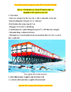 Lý thuyết Địa lý 7 Chân trời sáng tạo Bài 22: Vị trí địa lí, lịch sự khám phá và nghiên cứu châu Nam Cực