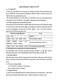 Chuyên đề Trật tự từ (Ôn thi Tốt nghiệp Tiếng Anh 2025)