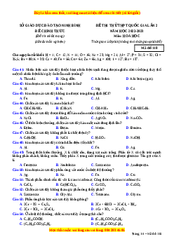 Đề thi thử Hóa học Sở Ninh Bình lần 2 năm 2023