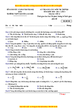 Đề thi thử Vật Lí trường Chuyên Lam Sơn năm 2021