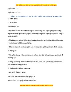 Giáo án Nghề nghiệp của người thân trong gia đình TNXH lớp 2 Chân trời sáng tạo
