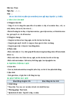 Giáo án Bài toán liên quan đến quan hệ phụ thuộc Toán lớp 5 Cánh diều