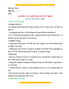 Giáo án Phân số Toán lớp 4 Chân trời sáng tạo