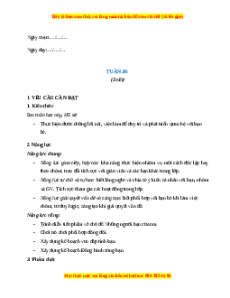 Giáo án Tuần 30 HĐTN lớp 4 Cánh diều