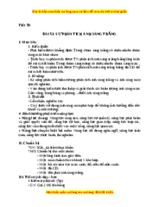 Giáo án Sự phân tích ánh sáng trắng Vật lí 9