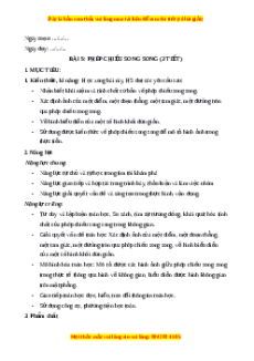 Giáo án Phép chiếu song song Toán 11 Chân trời sáng tạo