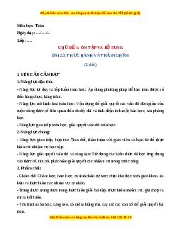 Giáo án Thực hành và trải nghiệm Toán 4 Chân trời sáng tạo