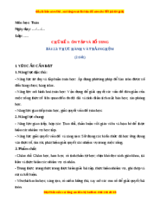 Giáo án Thực hành và trải nghiệm Toán 4 Chân trời sáng tạo