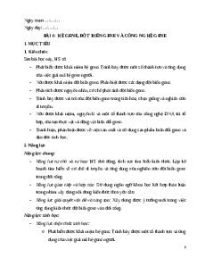 Giáo án Bài 4 Sinh học 12 Chân trời sáng tạo: Hệ gene, đột biến gene và công nghệ gene