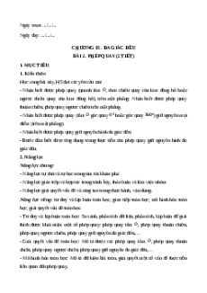 Giáo án Phép quay Toán 9 Cánh diều