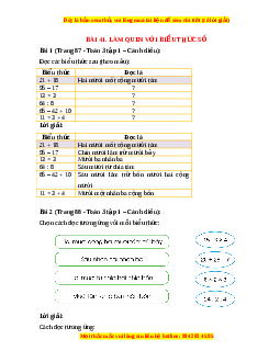 Giải Sgk Toán lớp 3 Bài 41: Làm quen với biểu thức số (Cánh diều)