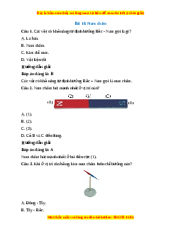Trắc nghiệm Nam châm KHTN 7 Kết nối tri thức