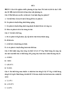 Bộ 3 đề thi giữa kì 1 Vật lí 12 Chân trời sáng tạo có đáp án