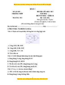 Đề thi giữa kì 1 Tin học 11 Cánh diều (đề 3)