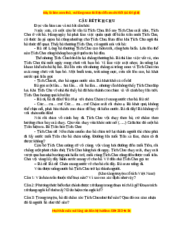 Phiếu bài tập Tuần 3 Cậu bé Tích Chu Ngữ văn 6