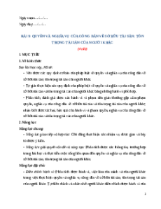Giáo án Bài 9: Quyền và nghĩa vụ của công dân về sở hữu tài sản KTPL 12 Cánh diều