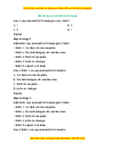 Trắc nghiệm Công nghệ 10 Bài 20 Cánh diều: Quy trình thiết kế kĩ thuật