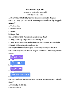 Bộ 3 đề thi Cuối kì 2 Tin học lớp 5 Kết nối tri thức có đáp án