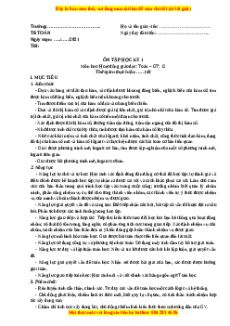 Giáo án Bài ôn tập chương 2 Toán 12 Giải tích